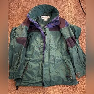 Columbia Green and Purple Ski Jacket